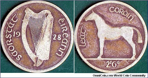 Ireland 1928 1/2 Crown.