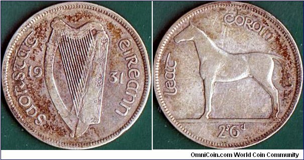 Ireland 1931 1/2 Crown.
