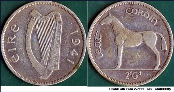 Ireland 1941 1/2 Crown.