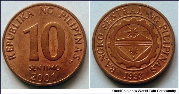 Philippines 10 sentimo. 2001