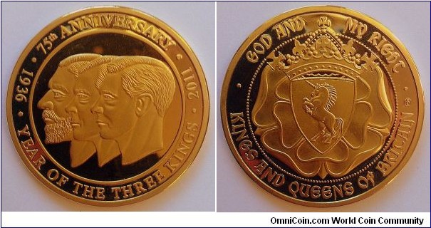 75th Anniversary - Year of Three Kings. Medal.