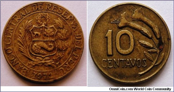 Peru 10 centavos.
1972 (II)