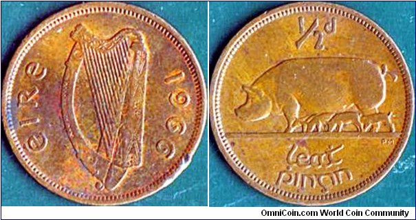 Ireland 1966 1/2 Penny.