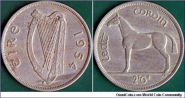 Ireland 1954 1/2 Crown.