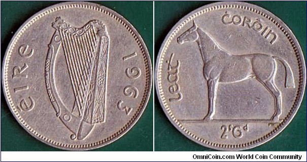 Ireland 1963 1/2 Crown.