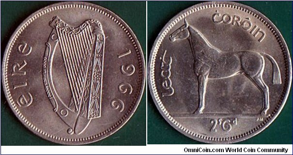 Ireland 1966 1/2 Crown.