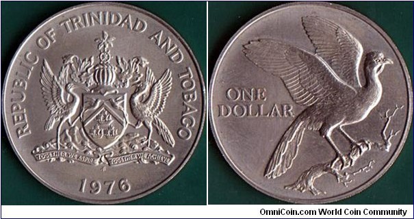 Trinidad & Tobago 1976 FM 1 Dollar.