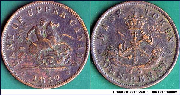 Upper Canada 1852 1 Penny.