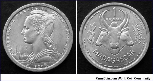 Madagascar 1 franc.
1958 (II)