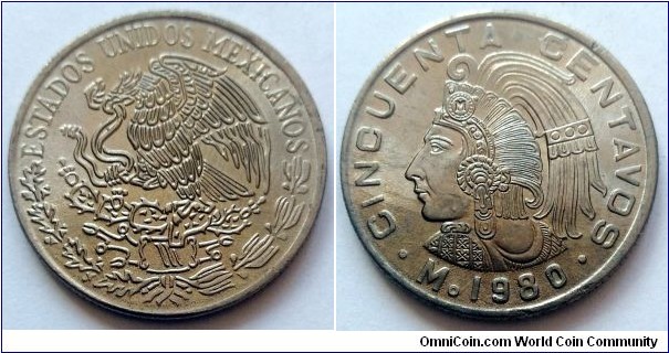 Mexico 50 centavos.
1980