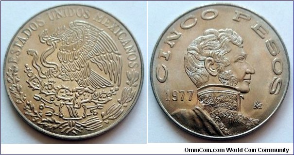 Mexico 5 pesos.
1977