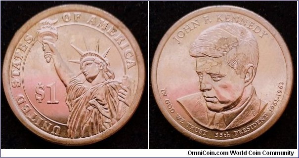 2015 D Presidential dollar - John F. Kennedy.