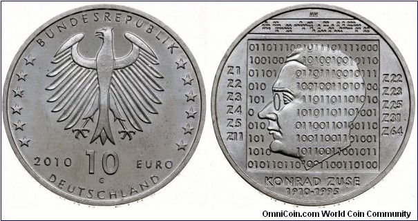 Germany 10 Euro - Konrad Zuse