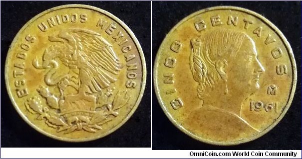 Mexico 5 centavos.
1961