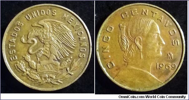 Mexico 5 centavos.
1969 (III)
