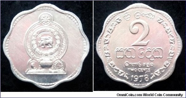 Sri Lanka 2 cents.
1978