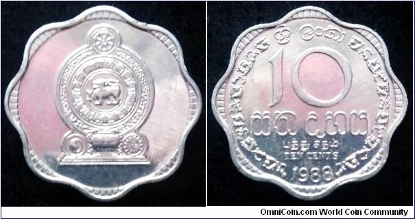 Sri Lanka 10 cents.
1988 (II)