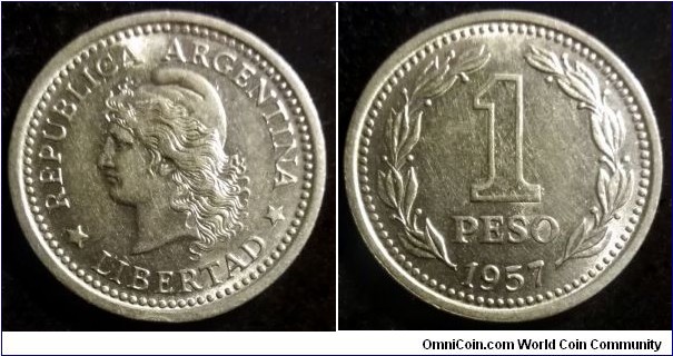 Argentina 1 peso.
1957