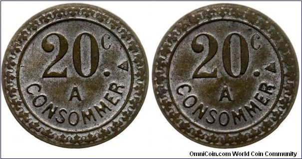 French token 20 Centimes
