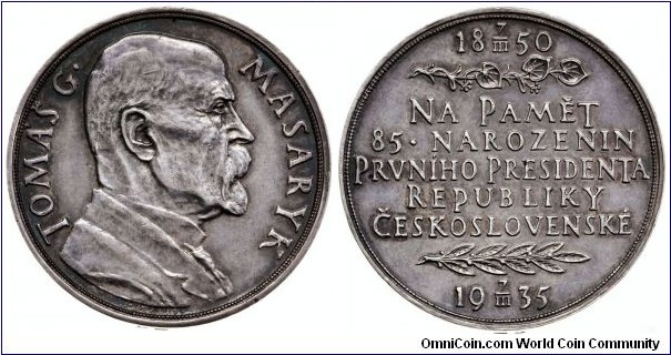 Czechoslovak medal - Tomas Garrigue Masaryk