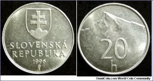 Slovakia 20 halierov.
1996 (II)
