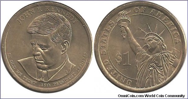 USA 1 Dollar 2015P - 35th President of the USA, John F. Kennedy