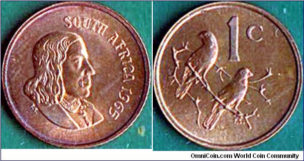 South Africa 1965 1 Cent.

Very scarce in ANY grade!