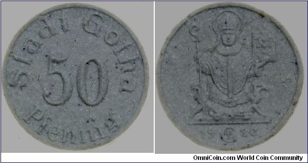 Gotha 50 Pfennig porcelain notgeld