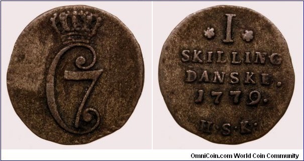 1 Skilling Danske - Christian VII