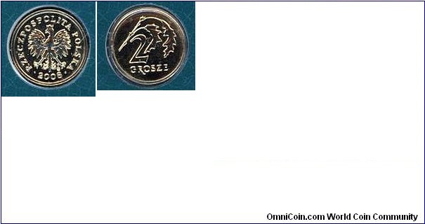 2 Grosze from set Miniatures of Polish Circulation Coins.