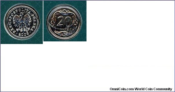 20 Groszy from set Miniatures of Polish Circulation Coins.