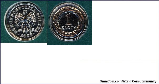 1 Złoty from set Miniatures of Polish Circulation Coins.