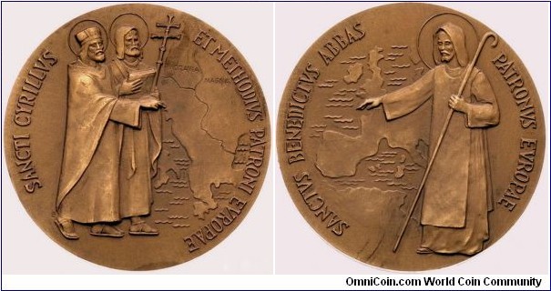 Ciril and Methodius co-pathron saints of Europe, together with   Benedict of Nursia.