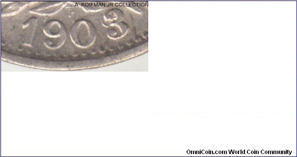 Details: 1903 50 centavos overdate.