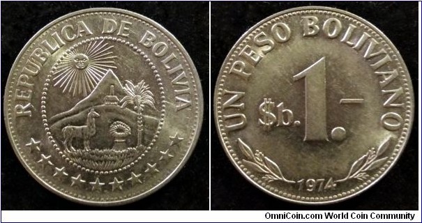 Bolivia 1 peso.
1974 (II)