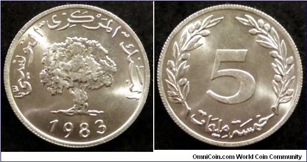 Tunisia 5 milliemes.
1983 (II)