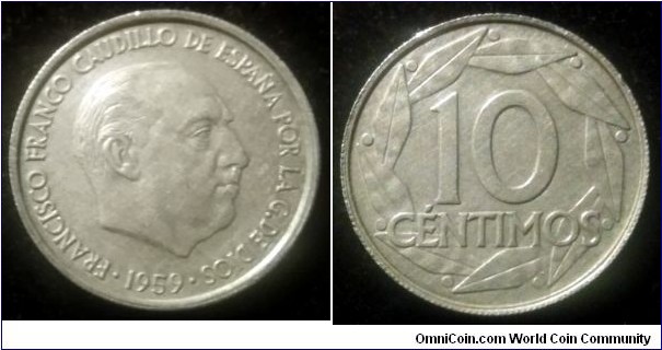 Spain 10 centimos.
1959 (II)