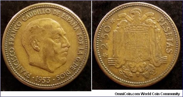 Spain 2,50 pesetas.
1953 (1954) II