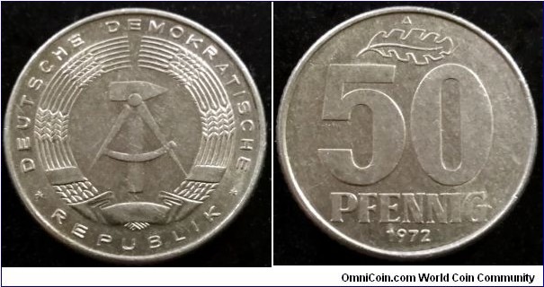 German Democratic Republic (East Germany) 50 pfennig. 1972