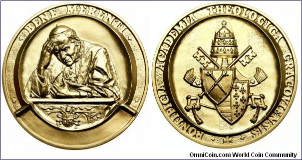 Polish medal - Pontificia Academia Theologica Cracoviensis. Brass variety.