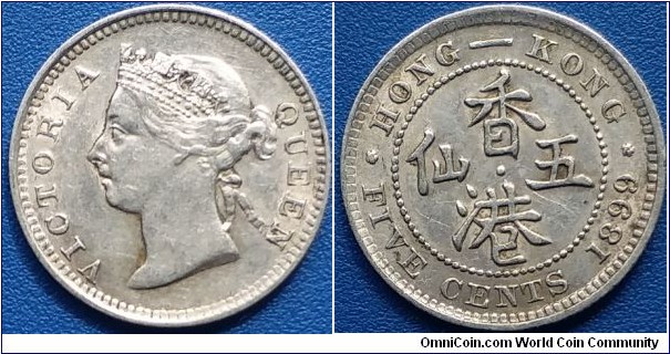 5 cents. Queen Victoria. Silver (.800). 23 mm