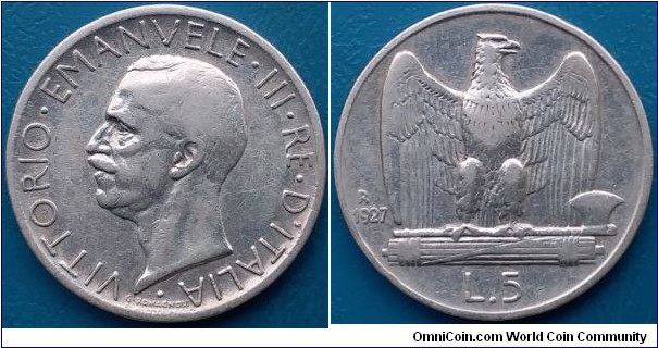 5 lire. Silver(.835). 	23 mm