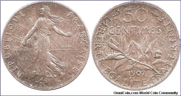 50 Centimes 1907 France