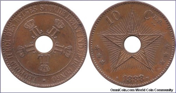 10 Centimes 1888 Congo Free State
