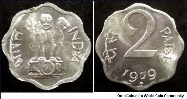 India 2 paise. 1979, Hyderabad Mint.