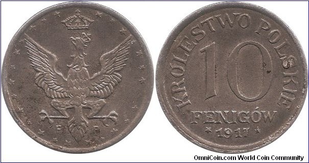 10 Fenigow 1917 Stuttgart Mint