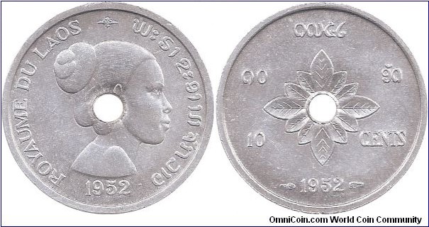 10 Cents 1952 Laos