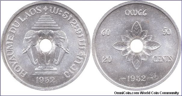 20 Cents 1952 Laos