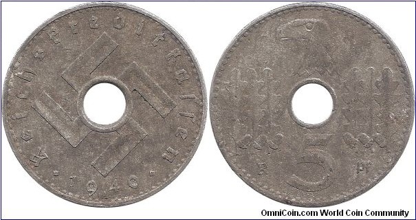 5 Reichspfennig 1940 Berlin Mint