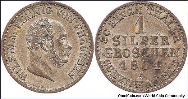 1 Groschen 1864 Berlin Mint